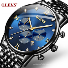 OLEVS 2868  Mens Watches Chronograph Quartz Watches Full Steel Strap Luminous Waterproof Male Wristwatch Relogio Masculino Gift